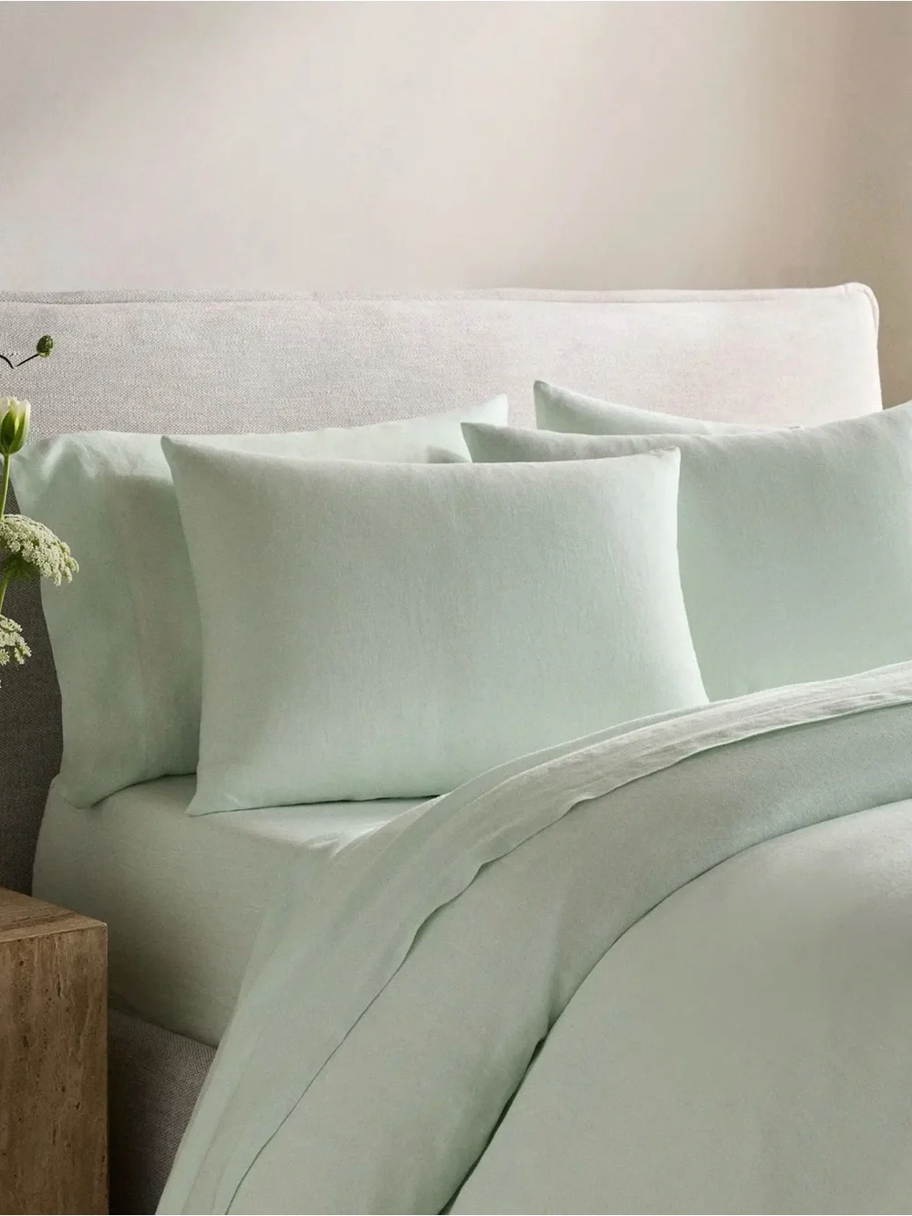 Limited Edition Mint European Linen Duvet Cover Set - Retail $204